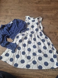 Festiches 3 Teiler Kleid Mädchen Gr. 128 Blau /Weiß Top Zustand - Bild 1 von 1