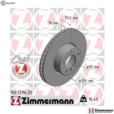 2x BRAKE DISC 150.1296.20 FOR BMW M47D20 2.0L 4cyl 5 E39 M54B30 3.0L M57D30 2.9L - Image 1 of 4