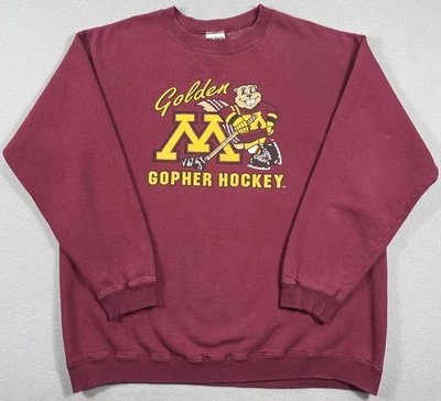 Minnesota Golden Gophers Sweater Mens XL Maroon NCAA Hockey Pullover Crewneck - Image 1 of 4