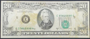 "Serial Number MisPrint" Series 1981A $20 Federal Reserve Note - Picture 1 of 4