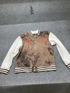 SCREAM Ghost Face Varsity Jacket Men’s Size XL Brown Long Sleeve Snap Button - Picture 1 of 10