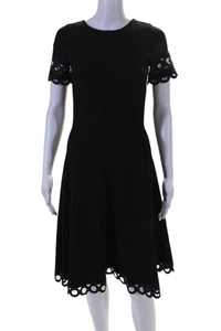 Abito donna Oscar de la Renta testurizzato bordo asimmetrico zip nero taglia XS - Foto 1 di 6
