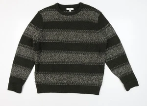 Marks and Spencer Men's Grey Striped Pullover Jumper L - Picture 1 of 12