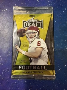 2018 Leaf Draft Football Factory Sealed Pack Mayfield Josh Allen Saquon Barkley - Picture 1 of 2
