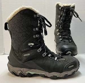 Oboz Bridger Insulated B-Dry 9” Tall Winter Hiking Boots Sz 8.5 SnowLined EUC - Picture 1 of 21
