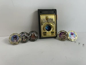 Vintage 1993 Mighty Morphin Power RangersSpin Fighters Launcher 6 Spinners Toy - Picture 1 of 7
