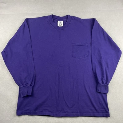 Винтажный одиночный стежок Lee 100% тяжелый хлопок длинным рукавом карман T фиолетовый - Изображение 1 из 4