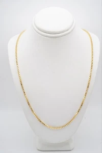 14K Gelbgold Filled Box Kette, NEU. 24 Zoll… 10,5 Gramm. 2mm. Federring - Bild 1 von 10