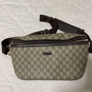 Gucci GG Pattern Crossbody Bag Canvas Leather Beige Brown Used - Picture 1 of 16
