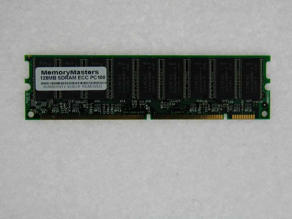 128MB MEMORY 16X72 168 PIN PC100 8NS 3.3V ECC SDRAM RAM DIMM - Image 1 of 1