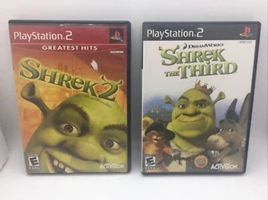 Shrek 2 & The Third (Sony PlayStation 2, PS2)  Two Game lot Scratches  Tested - Picture 1 of 3