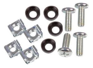 PULSE - M6 Rack Fixings, Cage Nut, Screw and Washer - Pack of 4 - Afbeelding 1 van 1