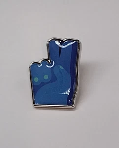 Prendedor de solapa de novedad azul signo símbolo mano paz - Imagen 1 de 5