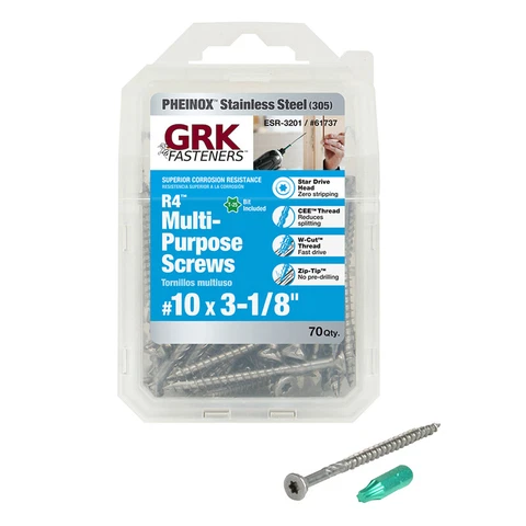 GRK Fasteners 61737 Star Drive Flat Head Multipurpose Screw #10 x 3-1/8 L in Cover