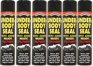 6 x Sello debajo de la carrocería Hammerite con Waxoyl 600 ml negro sello aerosol vehículo - Imagen 1 de 1