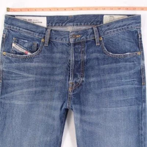 Hombres Diesel MHARKY Ajustado Pitillo Azul Jeans W34 L32 - Imagen 1 de 9