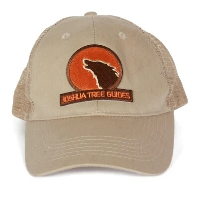 JOSHUA TREE GUIDE National Park Wolf Baseball Hat Patch Cap Beige Trucker Snap - Image 1 of 4