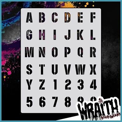 Army Font #2 - Reusable Airbrush Stencil Template - Image 1 of 4