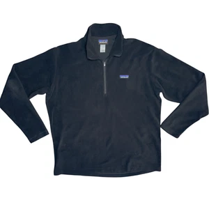 Patagonia Mens Large Black Quarter Zip Micro D Pullover Synchilla Fleece Sweater - Picture 1 of 7