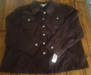 Dressbarn Woman Twill Western Jacket Blazer Brown NWT - Picture 1 of 7