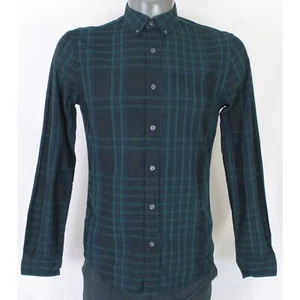 Vintage Burberry Brit Green Nova Check Plaid Slim Fit Button Up Shirt M - Picture 1 of 8