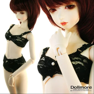 Dollmore BJD Doll underwear SD - Lacy Bra + Panty Set (Black) - Picture 1 of 11