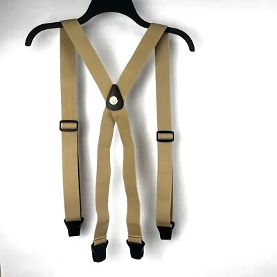 Tirantes de 60 pulgadas para hombre X-Back ajustables con sujetadores de clip de plástico ~ beige Foto 1 de 4