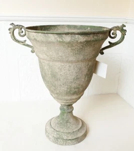 Amphore Pokal Blumentopf Pflanztopf Pflanzschale Ornament Antik Grau H35cm Ø24cm - Bild 1 von 4