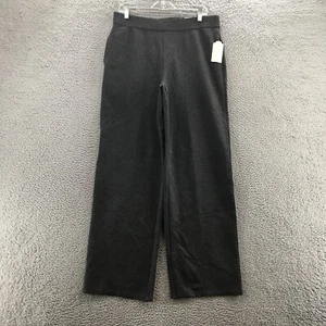 St Johns Bay Wide Leg Crop Pants Womens Large Grey High Rise Pull On Casual NEW - Picture 1 of 24