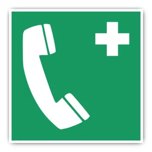Notruftelefon, Rettungszeichen: E004 - DIN EN ISO 7010 / ASR A1.3 - Aufkleber: 2 - Bild 1 von 5