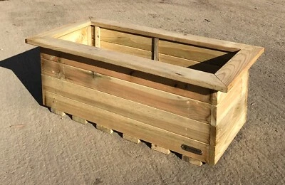 Simply Wood Signature Tanilised Trough Wooden Garden Planter – Extra Large
