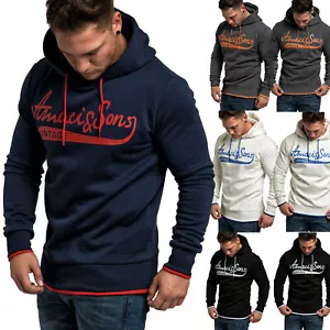 Herren Basic Kapuzenpullover Sweatjacke Pullover Hoodie Sweatshirt 4062 - Bild 1 von 15