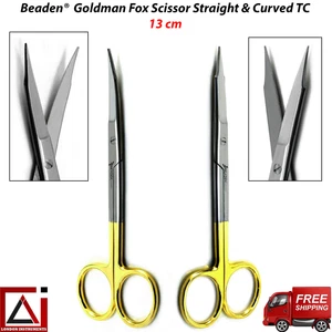 Beaden® Goldman Fox Scissors Str & Cur Dental Surgical Tissue Cutting Sutures CE - Picture 1 of 6