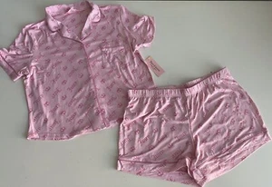 Juicy Couture Set 2 Pezzi Pantaloncini Pigiama Morbidi Lola Rosa Corona JC8309U Donna Taglia L - Foto 1 di 9