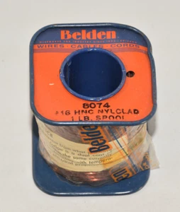 Vintage Belden 8074 Copper Magnet Wire Spindle #16 HNC Nyclad 1 Lbs Spool Sealed - Picture 1 of 7