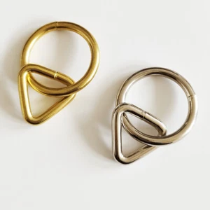 Ausverkauf O Ring mit Triangel Dreieck Öse Gurtring Metall Nickel Messing - Bild 1 von 3