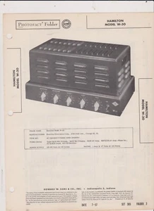 SAMS 1957 HAMILTON AMP SCHEMA CON GRAFICI E DIAGRAMMI SPEDIZIONE GRATUITA NEGLI STATI UNITI - Foto 1 di 1