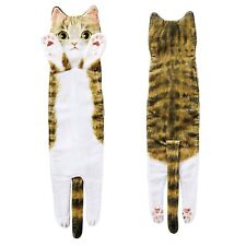 Toallas de mano para gato pañuelos largos con forma de gato para baño y cocina