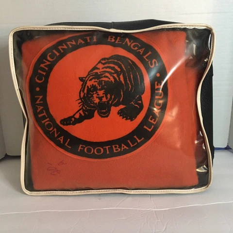 Vtg Pendleton Wool NFL Blanket 1960s Cincinnati Bengals In OG Case Pillow READ Cover