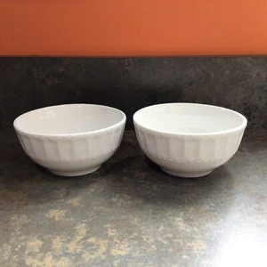 Gibson Regalia White Dessert Berry Bowls Set of 2 Embossed Dots Ridges - Picture 1 of 17