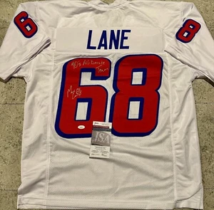 Max Lane New England Patriots Autographed Inscribed Custom Jersey W-Coa JSA - Bild 1 von 3