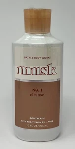 1 NEW BATH & BODY WORKS MUSK NO.1 BODY WASH SHOWER GEL ALOE PRO-VITAMIN B5 10 OZ - Picture 1 of 5