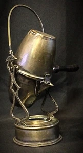 Alte Jugendstil Schaukel Kaffeekanne Messing & Kupfer Unruh Durchbrochen Ziseliert - Bild 1 von 7