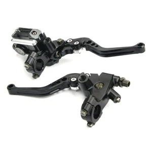 2x 22mm CNC Accessory Motorcycle Brake Clutch Lever Master Cylinder Reservoir - Picture 1 of 12
