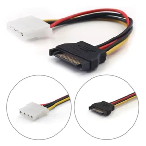 15-Pin Sata Male To Molex Ide 4-Pin Female Adapter Extension Power Cord For Comp - Picture 1 of 5