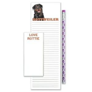 Rottweiler To Do List Magnetic Shopping Pad Notepad & Pencil Gift Set - Picture 1 of 1