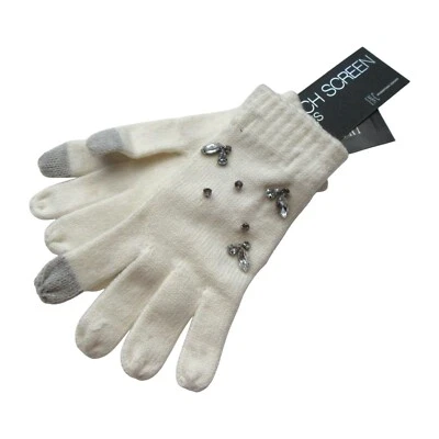 Guantes de invierno con pantalla táctil INC para mujer con adornos de piedras preciosas guantes tecnológicos OS Foto 1 de 4