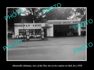OLD POSTCARD SIZE PHOTO OF HUNTSVILLE ALABAMA THE PAN AM SERVICE STATION c1950 - Bild 1 von 1