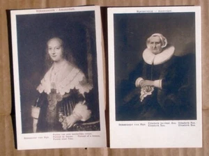 Lote de 2 postales de colección pinturas artísticas de Rembrandt Elisabeth Bas/Retrato de mujer - Imagen 1 de 3