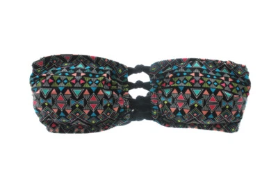 Top Bandeau Hula Honey Negro Multi Geo-Print Tie-Back S Foto 1 de 2